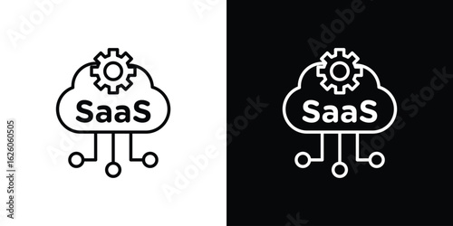 SaaS icon symbol, logo illustration. Vector graphics
