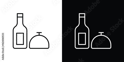 Room service icon symbol, logo illustration. Vector graphics