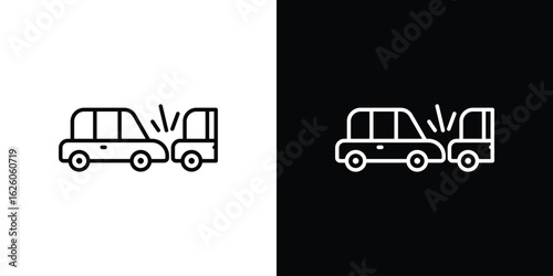 Rear end collision icon symbol, logo illustration. Vector graphics