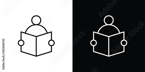 Reading icon symbol, logo illustration. Vector graphics