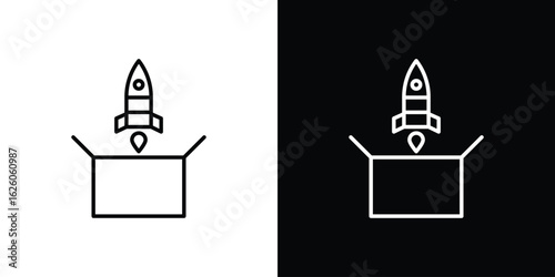 Product release icon symbol, logo illustration. Vector graphics
