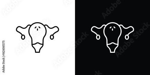 Pelvic inflammatory disease icon symbol, logo illustration. Vector graphics
