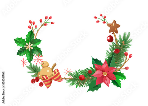 christmas frame with bells