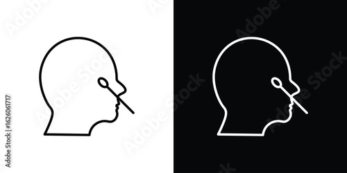 Nasal swab icon symbol, logo illustration. Vector graphics