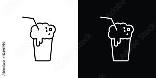 Milkshake icon symbol, logo illustration. Vector graphics