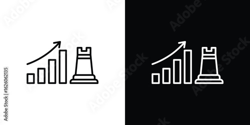 Marketing strategy icon symbol, logo illustration. Vector graphics
