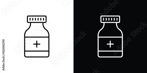Medicine bottle icon symbol, logo illustration. Vector graphics