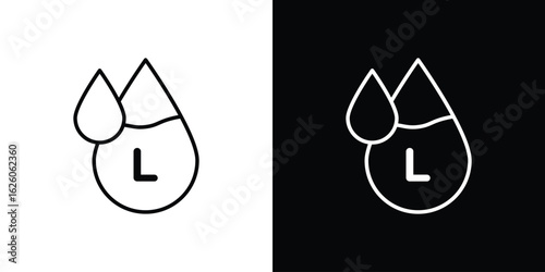 Liter icon symbol, logo illustration. Vector graphics