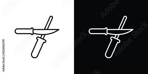 Knife sharpener icon symbol, logo illustration. Vector graphics