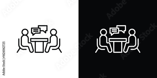 Job interview icon symbol, logo illustration. Vector graphics