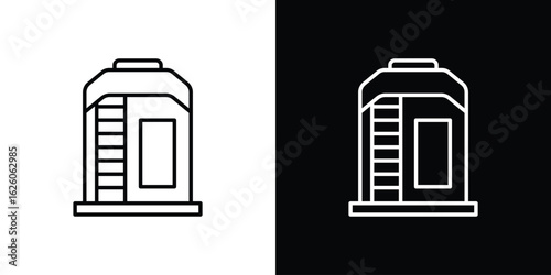 Infrared heat cabin icon symbol, logo illustration. Vector graphics