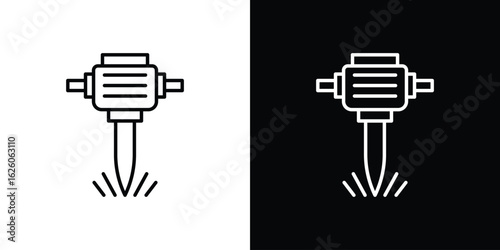 Hydraulic breaker icon symbol, logo illustration. Vector graphics