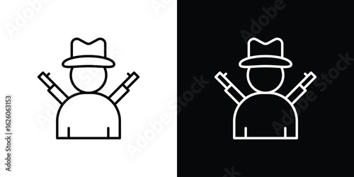 Hunter icon symbol, logo illustration. Vector graphics