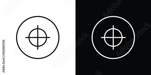 Gun target icon symbol, logo illustration. Vector graphics