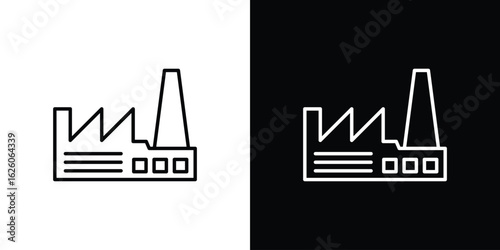 Factory icon symbol, logo illustration. Vector graphics