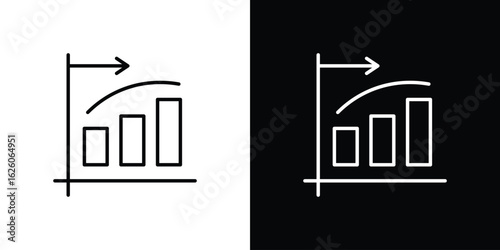 Diminishing returns icon symbol, logo illustration. Vector graphics