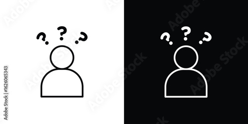 Curious human icon symbol, logo illustration. Vector graphics