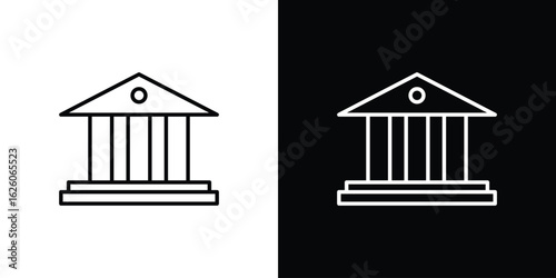 Courthouse icon symbol, logo illustration. Vector graphics