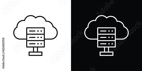 Cloud server icon symbol, logo illustration. Vector graphics