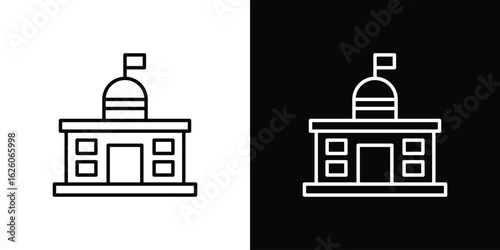 City hall icon symbol, logo illustration. Vector graphics