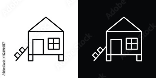 Chicken coop icon symbol, logo illustration. Vector graphics