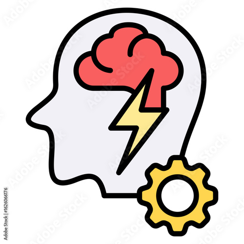 Brainstorm lineal color icon