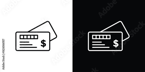 Cheque icon symbol, logo illustration. Vector graphics