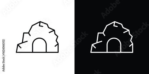 cave icon symbol, logo illustration. Vector graphics
