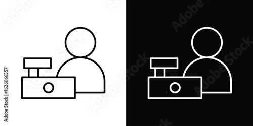 Cashier icon symbol, logo illustration. Vector graphics