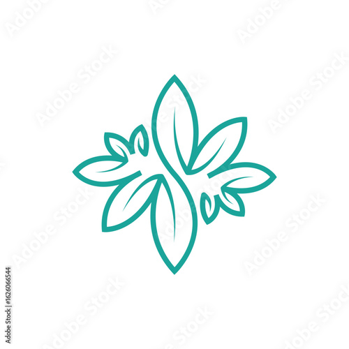 leaf with letter s inside logo design illustration