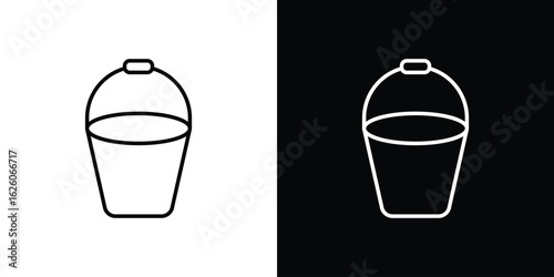 Bucket icon symbol, logo illustration. Vector graphics
