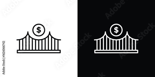 Bridging loan icon symbol, logo illustration. Vector graphics