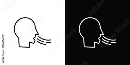 Breath icon symbol, logo illustration. Vector graphics