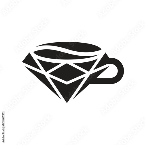 coffee and diamond logo design illustration