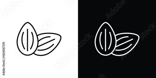 Almond icon symbol, logo illustration. Vector graphics