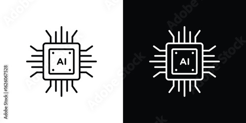 AI icon symbol, logo illustration. Vector graphics
