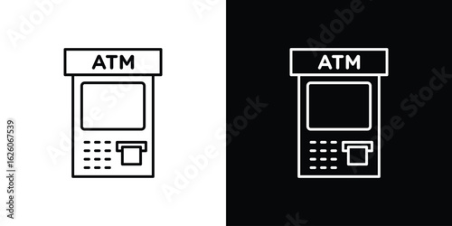 ATM machine icon symbol, logo illustration. Vector graphics