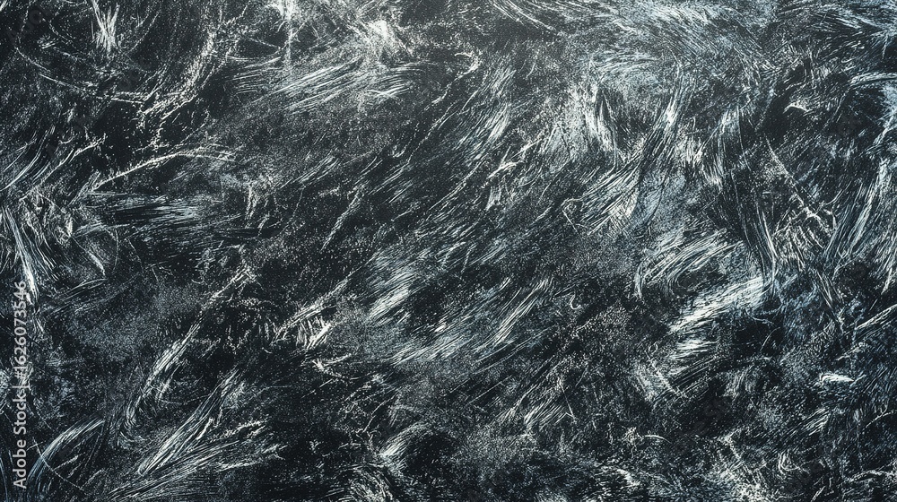 Fototapeta premium An abstract monochrome texture with organic chalk strokes, creating an artistic pattern.
