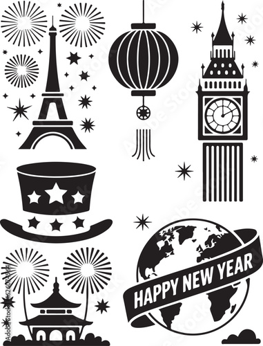 Celebrate global holidays with iconic landmarks and festive fireworks