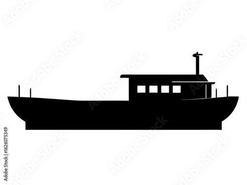 Barge   black silhouette vector illlustartion,Barge  ship icon