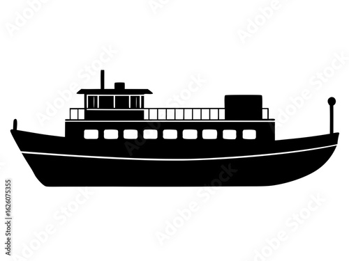 Barge   black silhouette vector illlustartion,Barge  ship icon