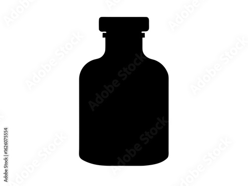 Medicine Bottle   icon,Liquid Medicine Bottle  black silhouette vector