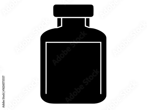 Medicine Bottle   icon,Liquid Medicine Bottle  black silhouette vector