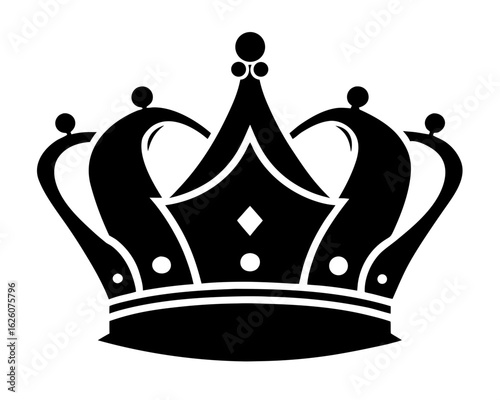 Royalty Crown  black silhouette vector,prince crown icon