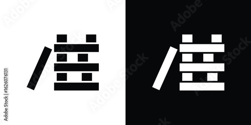 Wooden block icon - Vector. Flat design style eps 10