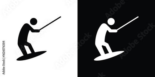Wakeboarding icon - Vector. Flat design style eps 10