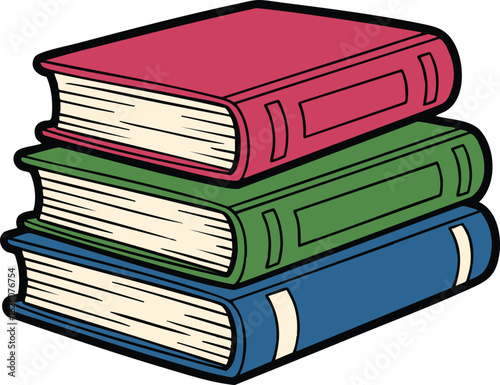 Stack of Colorful Books Clipart for Education