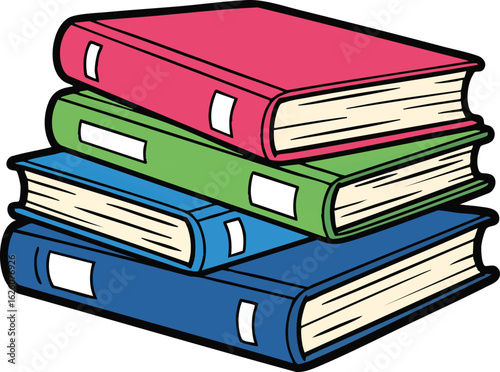 Colorful Books Stack Clipart for Study & Education