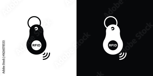 RFID key tag icon - Vector. Flat design style eps 10