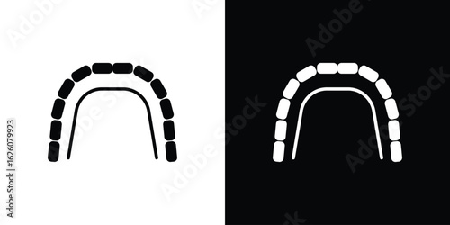 Lingual braces icon - Vector. Flat design style eps 10